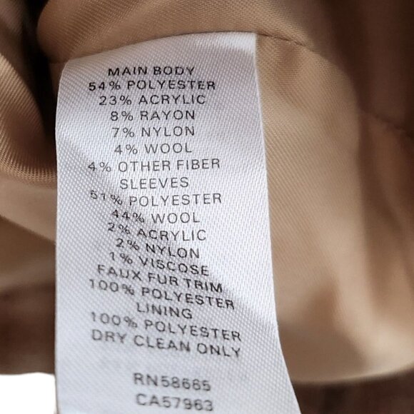 Rachel Parcell Coat Jacket XL‎ Brown Plaid Wool Blend Double Breasted - Picture 5 of 10